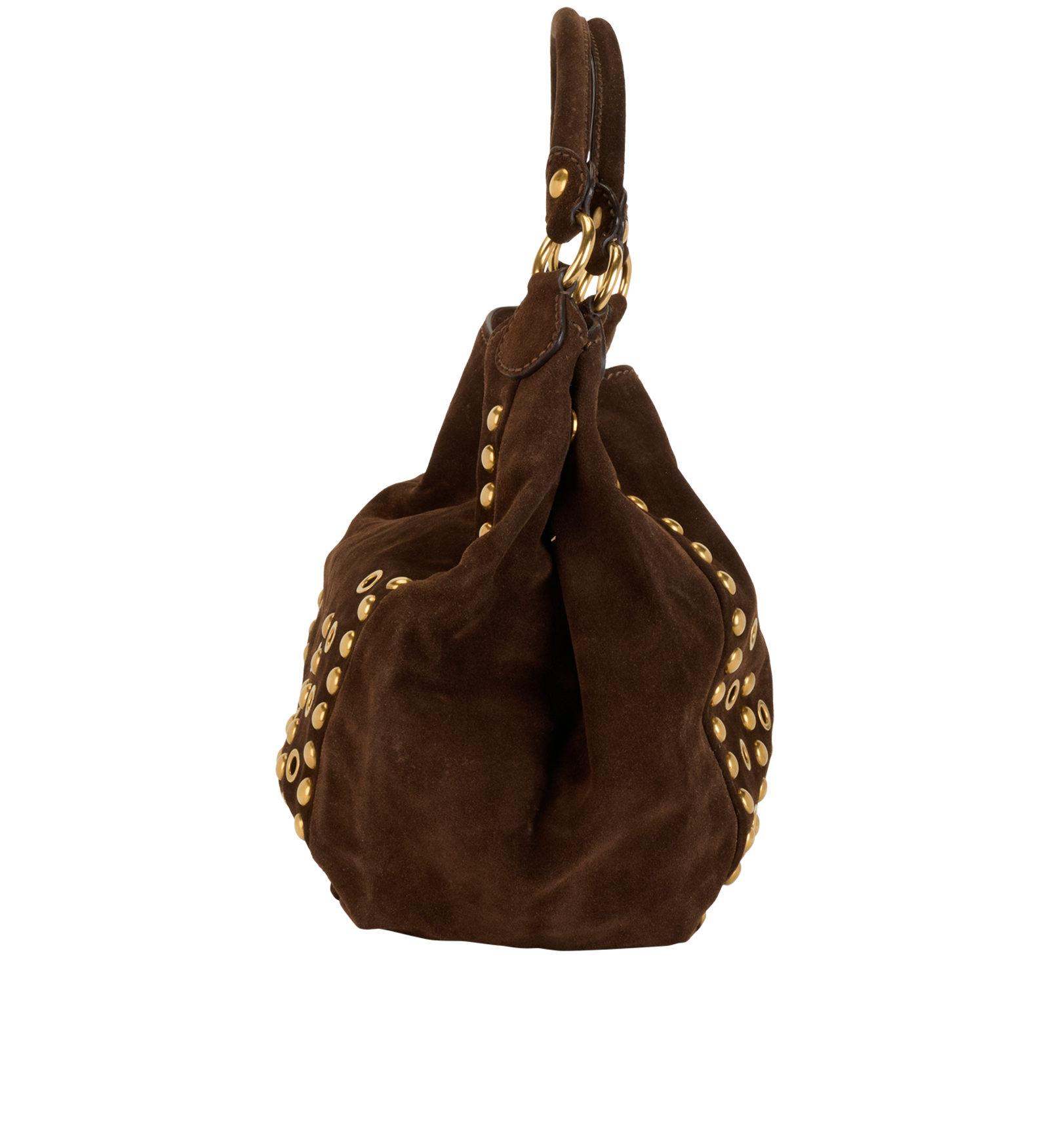 Shoulder Hobo Bag, &pound;395, Handbags, Brown, Suede, Bottom view